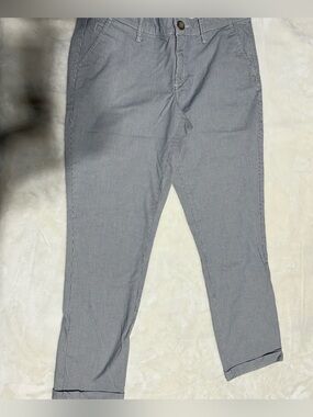 White/Blue Striped Khakis by GAP (Skinny Boyfriend)